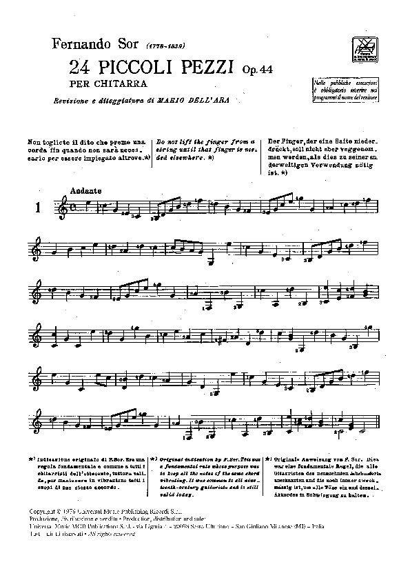 24 Piccoli Pezzi Op. 44 - pro kytaru